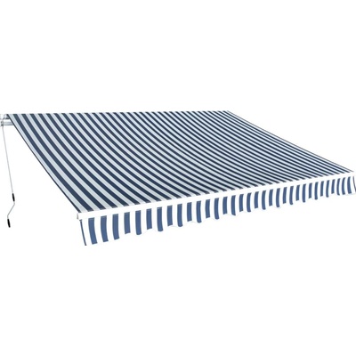 Petrashop Skládací markýza na ruční ovládání 350 cm modro-bílá