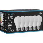Mexen Nova 6x LED крушка E27, A60, 7W, Неутрална - 4000K, 735 lm - L100-E27-0740-01x06 (L100-E27-0740-01x06)