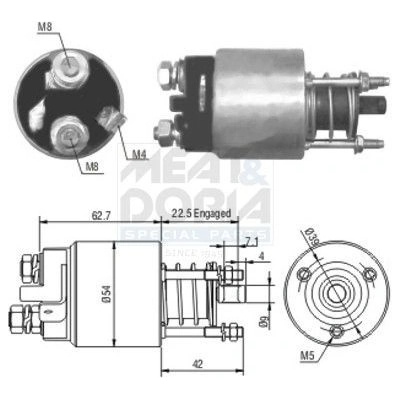 Elektromagnetický spínač, startér MEAT & DORIA 46005