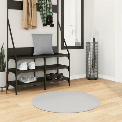 vidaXL Килим HUARTE с къс косъм, мек и миещ се, сив, Ø 80 см (375084)