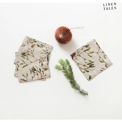 Linen Tales Подложки с коледен мотив в естествен цвят в комплект от 4 броя - Linen Tales (LT-CS-10x10-NMIS)