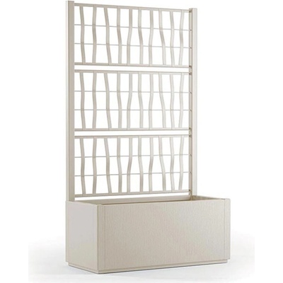 STEFANPLAST Kvetináč, vyvýšený záhon s mriežkou ETHICA 80x36x142cm krémovo biela