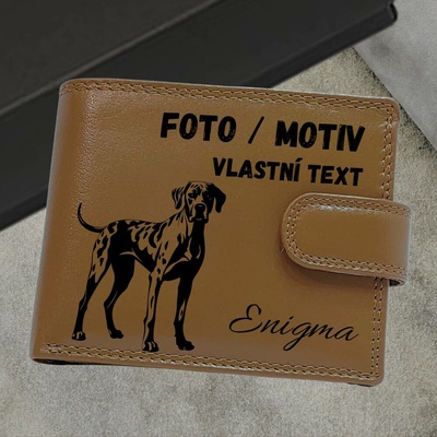 Peněženka monogram text logo fotografie či významné datum z