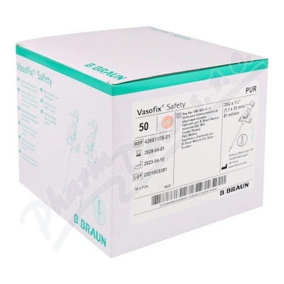 B. Braun Ihla Vasofix Safety G 20 ružová 1x50 ks