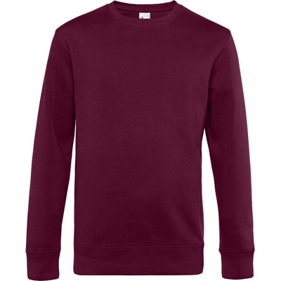 B&C KING Crew Neck pánska mikina červená dark cherry