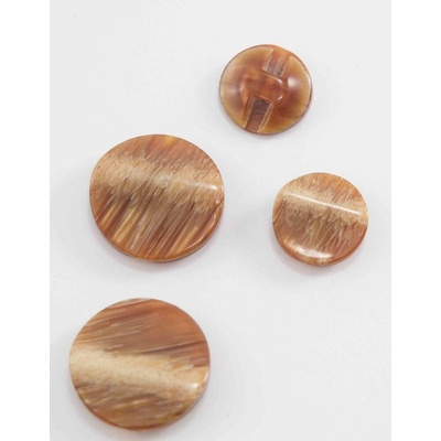 Gombík so spodným prišitím - bežový melír - priemer 2,3 cm