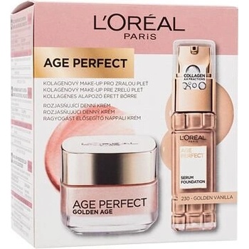 L'Oréal Paris Age Perfect Golden Age denní pleťový krém Age Perfect Golden Age 50 ml + make-up Age Perfect Serum Foundation 30 ml 230 Golden Vanilla darčeková sada