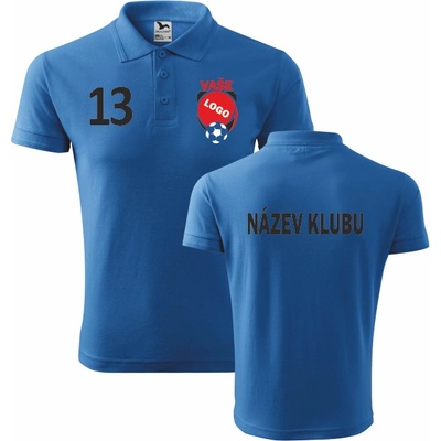ON-DESIGN Klubová pánská polokošile azurově modrá