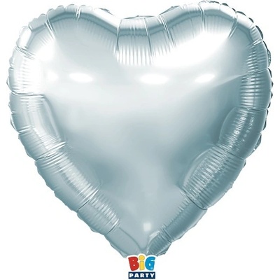 Big Party Фолиев Балон Сърце, 45см, Светло Син Металик