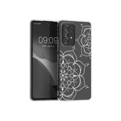 kwmobile Прозрачен калъф с дизайн двойка цветя за Samsung Galaxy A53 5G - сребрист