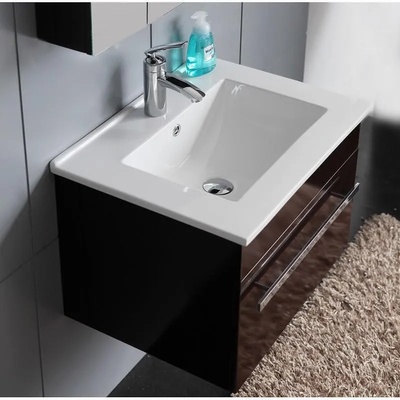 Inter Ceramic Конзолен PVC шкаф ICP 6147 BLACK 1/2 с умивалник, 61x48.5x46.5см (6147 B 1/2)