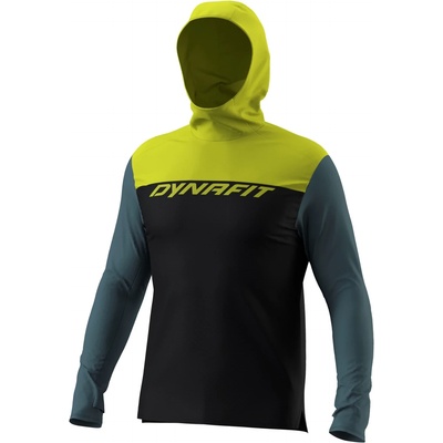 Dynafit Мъжка спортна тениска Dynafit Traverse Sun Hoody Sport shirt - Black Out / Golden Lime (216-8509-0113)