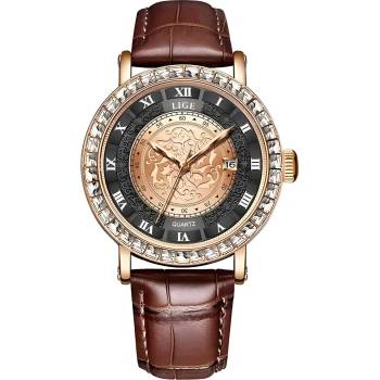 LIGE Часовник lige de-29499 - Кафяв / Златен / Черен kp29499 (de-29499)