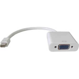 DeTech Преходник DeTech, Mini DisplayPort(м) към VGA(ж), бял (df18155)