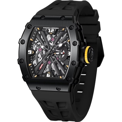 Pagani design Мъжки часовник Pagani Design NULL EX, Черен / Черен (PD-1738-BLACK-BLACK)