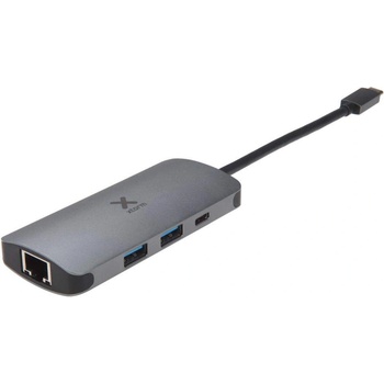 A-solar Xtorm XC004 USB-C Hub 4in1 Ethernet, USB-C, 2xUSB-A - мултифункционален хъб за свързване на допълнителна периферия за MacBook и устройства с USB-C (тъмносив)
