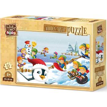 Art Puzzle Дървен пъзел Art Puzzle от 25 части - Зимни забавления (5867)