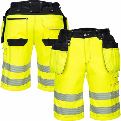 Portwest PW343 PW3 Hi Vis Reflexné krátke nohavice žltá čierna