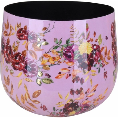A.H.G Květináč Flora se vzorem květin růžovozlatý 17 x 14 cm
