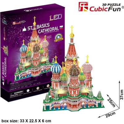 CubicFun 3D puzzle svítící Chrám Vasila Blaženého 224 ks