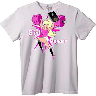 NOONEBRAND Тениска Girl Power с теглене - XL, White