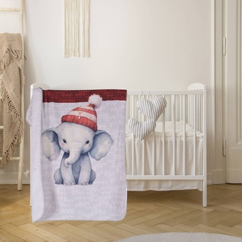 Png Панагюрище Бебешко коледно одеяло 75/120 см Слонче