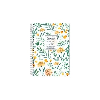 Image 1 of Drasca Скечбук Flowers 120г А5 60л Dahlia бял фон