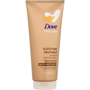 Dove DermaSpa Summer Revived samoopaľovacie telové mlieko odtieň Light to Medium 200 ml
