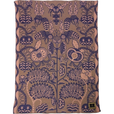 Klaus Haapaniemi Vlněná deka Bees Peach hnědo-modrá 130x170