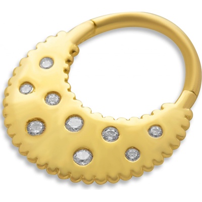 Lillian Vassago Originální zlatý piercing kroužek zdobený zirkony LLV92-GPI030SP