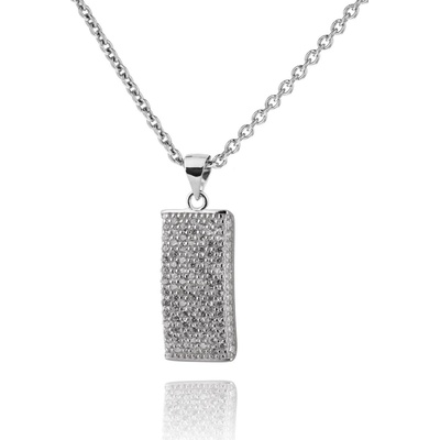 Meucci Strieborný prívesok so stovkami zirkonov SS154P 15498