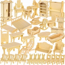 Kruzzel 3D puzzle nábytok pre bábiky 34 ks