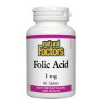 Natural Factors Фолиева киселина (Фолат) 1 mg x 90 таблетки, Natural Factors (1270 NF)