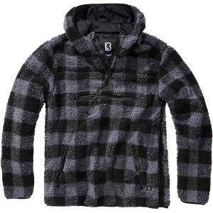 Brandit Пуловер от полар Brandit Teddyfleece Worker, черен/сив (5023.28)