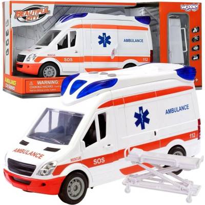 Woopie Záchranka Ambulance Nosítka v Sestavě + Zvukové a Světelné Signály