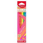 Maped Комплект цветни моливи, триъгълни, MAPED "Neon", 6 различни цвята 831801FC (831801FC)