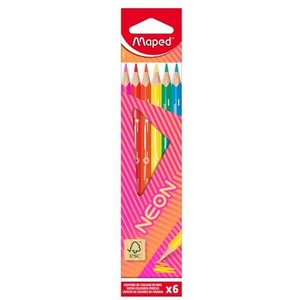 Maped Комплект цветни моливи, триъгълни, MAPED "Neon", 6 различни цвята 831801FC (831801FC)