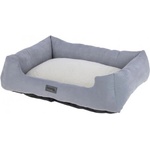 Kerbl Pet Zoe - Плюшеното легло (Джинсово) за кучета и котки, сиво - бяло, 75 х 58 х 19 (височина) см, Германия - 86357