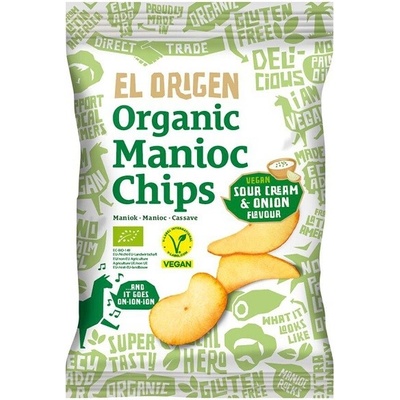 El Origen Maniokové chipsy kyslá smotana a cibuľa BIO 60 g