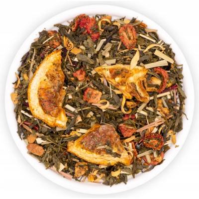 TEAVERSO ČAJ ZELENÝ LISTOVÝ SENCHA JAHODA POMARANČ GRUO 500 G