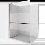 Mexen Kioto+ L душ стена с рафт Walk-in 80 x 200 см, прозрачно/матово, розово злато - 800-080-123-60-35 (800-080-123-60-35)