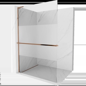 Mexen Kioto+ L душ стена с рафт Walk-in 80 x 200 см, прозрачно/матово, розово злато - 800-080-123-60-35 (800-080-123-60-35)