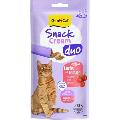 GimCat Snack Cream Duo Losos & Rajce 6 x 15 g