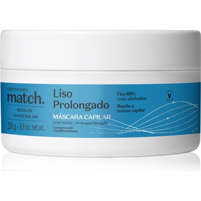 oBoticário Match. Prolonged Smooth изглаждаща маска За коса 250 гр