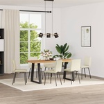 vidaXL Трапезни столове, 6 бр, кремави, кадифе (3315623)