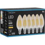 Mexen Vintis 6x LED крушка филамент E14, C35, 6W, Топла - 2200K, 600 lm, кехлибар (L154-E14-0622-50x06)