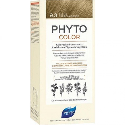PHYTO Безамонячна боя за коса Светло медно русо , Phyto Phytocolor Permanent Dye No9.3 Very Light Golden Blonde, 50ml
