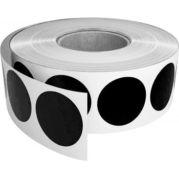 CDRmarket Самозалепващи се етикети Кръгла 20 мм, 2000 бр. , Черно хартия за ttr, роля (ttr-bk-20)