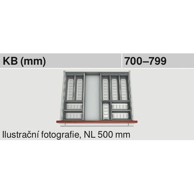 Příborník BLUM ORGA-LINE sada misek 550 mm ZSI.550BI3 + ZSI.550BI2N (od 700 mm)