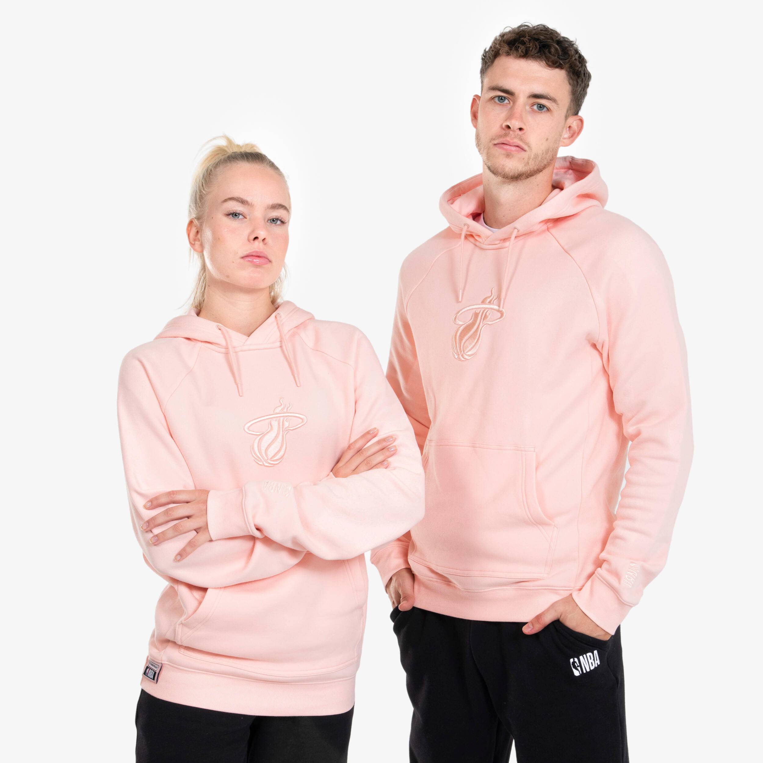 Tarmak mikina s kapucňou 900 NBA Miami Heat unisex ružová ružová
